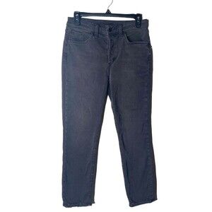 Joes Jeans Women 28 Black Scout Mid Rise Slim Boyfriend Stretch Denim Button fly